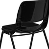 HERCULES Series 880 lb. Capacity Black Padded Ergonomic Shell Stack Chair with Black Frame