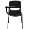 HERCULES Black Padded Ergonomic Shell Chair with Right Handed Flip-Up Tablet Arm