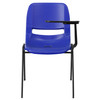 HERCULES Blue Ergonomic Shell Chair with Left Handed Flip-Up Tablet Arm