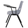 HERCULES Gray Ergonomic Shell Chair with Left Handed Flip-Up Tablet Arm