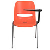 HERCULES Orange Ergonomic Shell Chair with Left Handed Flip-Up Tablet Arm