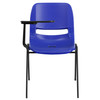HERCULES Blue Ergonomic Shell Chair with Right Handed Flip-Up Tablet Arm