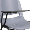 HERCULES Gray Ergonomic Shell Chair with Right Handed Flip-Up Tablet Arm