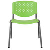 HERCULES Series 880 lb. Capacity Green Plastic Stack Chair with Titanium Gray Powder Coated Frame