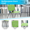 HERCULES Series 880 lb. Capacity Green Plastic Stack Chair with Titanium Gray Powder Coated Frame