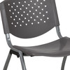 HERCULES Series 880 lb. Capacity Gray Plastic Stack Chair with Titanium Gray Powder Coated Frame