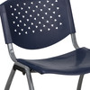 HERCULES Series 880 lb. Capacity Navy Plastic Stack Chair with Titanium Gray Powder Coated Frame