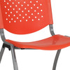 HERCULES Series 880 lb. Capacity Orange Plastic Stack Chair with Titanium Gray Powder Coated Frame