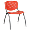 HERCULES Series 880 lb. Capacity Orange Plastic Stack Chair with Titanium Gray Powder Coated Frame