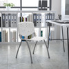 HERCULES Series 880 lb. Capacity White Plastic Stack Chair with Titanium Gray Powder Coated Frame