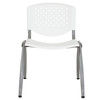 HERCULES Series 880 lb. Capacity White Plastic Stack Chair with Titanium Gray Powder Coated Frame