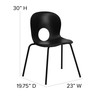 HERCULES Series 770 lb. Capacity Designer Black Plastic Stack Chair with Black Frame