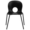 HERCULES Series 770 lb. Capacity Designer Black Plastic Stack Chair with Black Frame