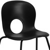 HERCULES Series 770 lb. Capacity Designer Black Plastic Stack Chair with Black Frame