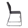 HERCULES Series Commercial Grade 660 lb. Capacity Black Plastic Stack Chair with Black Powder Coated Sled Base Frame and Integrated Carrying Handle