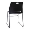 HERCULES Series Commercial Grade 660 lb. Capacity Black Plastic Stack Chair with Black Powder Coated Sled Base Frame and Integrated Carrying Handle