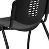 HERCULES Series 880 lb. Capacity Black Plastic Stack Chair with Oval Cutout Back and Black Frame