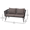 Kierra Black All-Weather 4-Piece Woven Conversation Set with Gray Zippered Removable Cushions & Metal Coffee Table