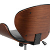 Tana Mid-Back Walnut Wood Conference Office Chair in Black LeatherSoft