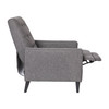 Ezra Mid-Century Modern Fabric Upholstered Button Tufted Pushback Recliner in Gray for Residential & Commercial Use