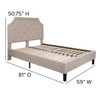 Brighton Full Size Tufted Upholstered Platform Bed in Beige Fabric