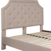 Brighton Full Size Tufted Upholstered Platform Bed in Beige Fabric