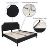 Brighton King Size Tufted Upholstered Platform Bed in Black Fabric