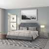 Brighton King Size Tufted Upholstered Platform Bed in Light Gray Fabric