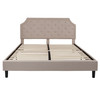 Brighton King Size Tufted Upholstered Platform Bed in Beige Fabric with 10 Inch CertiPUR-US Certified Pocket Spring Mattress