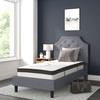 Brighton Twin Size Tufted Upholstered Platform Bed in Light Gray Fabric with 10 Inch CertiPUR-US Certified Pocket Spring Mattress