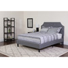 Brighton King Size Tufted Upholstered Platform Bed in Light Gray Fabric with Memory Foam Mattress