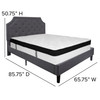 Brighton Queen Size Tufted Upholstered Platform Bed in Dark Gray Fabric with Memory Foam Mattress