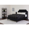 Brighton King Size Tufted Upholstered Platform Bed in Black Fabric with Pocket Spring Mattress
