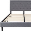 Roxbury King Size Tufted Upholstered Platform Bed in Light Gray Fabric