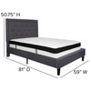 Roxbury Full Size Tufted Upholstered Platform Bed in Dark Gray Fabric with Memory Foam Mattress