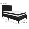 Roxbury Full Size Tufted Upholstered Platform Bed in Black Fabric with Pocket Spring Mattress