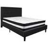 Roxbury Queen Size Tufted Upholstered Platform Bed in Black Fabric with Pocket Spring Mattress