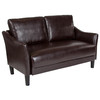 Asti Upholstered Loveseat in Brown LeatherSoft