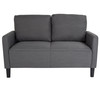 Washington Park Upholstered Loveseat in Dark Gray Fabric