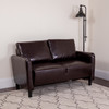 Candler Park Upholstered Loveseat in Brown LeatherSoft