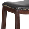 Alphus 26'' High Backless Cappuccino Wood Counter Height Stool with Black LeatherSoft Saddle Seat