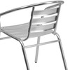 Lila Commercial Aluminum Indoor-Outdoor Restaurant Stack Chair with Triple Slat Back and Arms