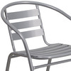 Lila Silver Metal Restaurant Stack Chair with Aluminum Slats