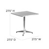 Mellie 27.5'' Square Aluminum Indoor-Outdoor Table with Base