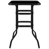 Barker 27.5" Square Black Tempered Glass Bar Height Metal Patio Bar Table