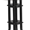 Barker 28'' Round Tempered Glass Metal Table with Black Rattan Edging