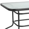 Tory 31.5" x 55" Rectangular Tempered Glass Metal Table with Umbrella Hole