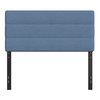 Paxton Full Channel Stitched Fabric Upholstered Headboard, Adjustable Height from  44.5" to 57.25" - Blue