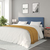 Paxton King Channel Stitched Fabric Upholstered Headboard, Adjustable Height from  44.5" to 57.25" - Blue