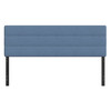 Paxton King Channel Stitched Fabric Upholstered Headboard, Adjustable Height from  44.5" to 57.25" - Blue